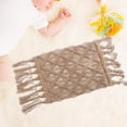 thumbnail image 4 of Tejer manta con borlas accesorios de fotografía decoración hecha a mano multifunción portátil para bebé Baby Shower telón de fondo sesión de fotos gua Caqui, 4 of 8