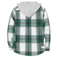 thumbnail image 4 of Long Sleeve Plaid Button Down Shirt for Girls with Hood Casual Flannel Top Single Chest Pocket Classic Fit Design, 4 of 4