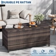 thumbnail image 5 of 125 Gallon Large Outdoor Storage Box with Wheels and Handles – Waterproof PE Rattan Deck Chest – Spacious Weatherproof Bin for Garden, Balcony, Porch, Pool, or Yard, 5 of 9