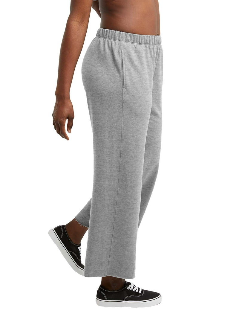 Hanes Originals Women's French Terry Wide Leg Cropped Pants