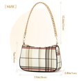 thumbnail image 3 of FORMRS Womens Shoulder Bag with Chain Strap Clutch Purse Cute Tote Handbag, Cream Plaid, 3 of 7