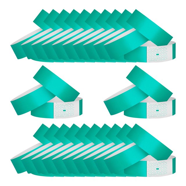 100 piezas de suministros para pulseras autoadhesivas, pulsera con nombre e identificación Verde claro