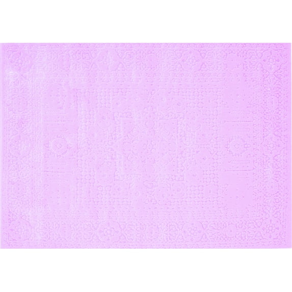 Ahgly Company Indoor Rectangle Solid Purple Modern Area Rugs, 8' x 12'