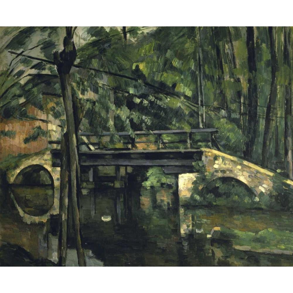 Cezanne, Paul 14x12 Black Modern Framed Museum Art Print Titled - The Bridge at Maincy - Le Pont de Maincy