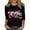 Black, variant on Ladies Tops And Blouses New Years Outfits Women Casual 3/4 Sleeve Round Neck 2025 New Year Printed Graphic Plus Size Tops Women'S Clothing