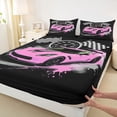 thumbnail image 4 of Castle Fairy Retro Racing Car Bed Sheets 4pcs for Girls, Speedometer Flag Art King Sheets for Bedroom, Pink Black, 4 of 6