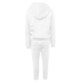 thumbnail image 5 of Cathalem Women's Pant Suit Set for Work Side Slit Drawstring Wide Leg Pants Set Jumpsuits,White L, 5 of 5