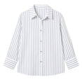 thumbnail image 4 of ClodeEU Women Striped Button Down Long Sleeve Shirt,Casual Loose Blouse Top White,Women's Plus S, 4 of 4