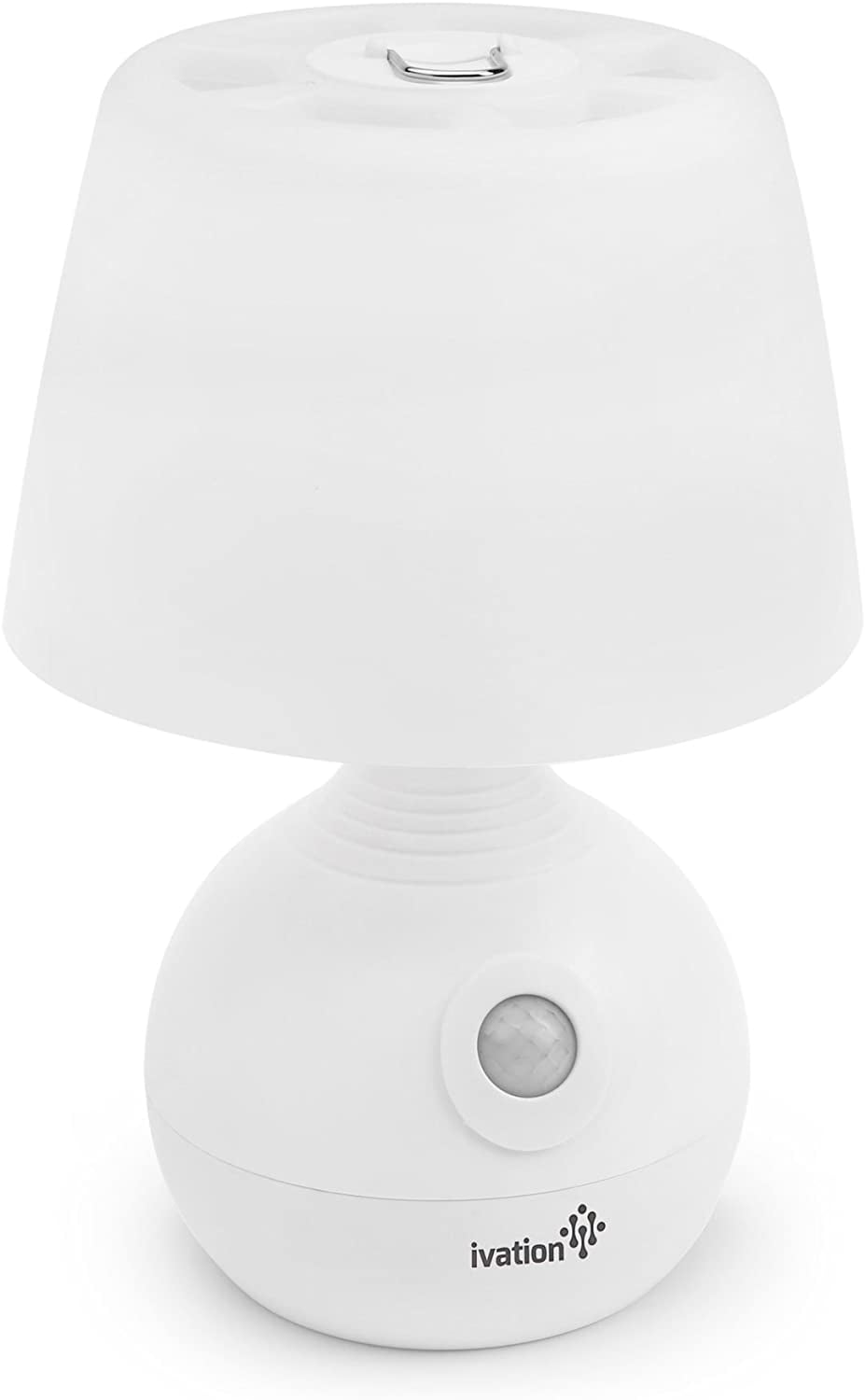 Ivation LED Battery Powered Lamp - Operated Motion Sensor Table Lamp White