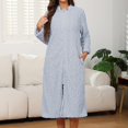 thumbnail image 2 of Soft Long Robe Bathrobe Cozy Loungewear Kimono Housecoat For Home Comfort And Warmth Elegant Design, 2 of 8