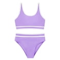 thumbnail image 3 of Usaibhir Girls Swimsuit Two Piece High Waist Athletic Piping Girls Bathing Suit Cute Fashion Classic Bikinis Set Kids Swim Suits 9-15T, 3 of 8