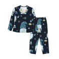 thumbnail image 1 of Balery Gnome and Snowflakes Conjunto de Pijama con Estampado para Mujer, Conjunto de Dos Piezas con Manga Larga, Ropa de Dormir Suave con Bolsillos, Pijamas Cómodos-Large, 1 of 7
