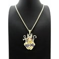 thumbnail image 2 of Iced Gold Plated Egyptian Anubis Cubic Zirconia Pendant & 3mm 20" Cuban Bling Chain Hip Hop Necklace, 2 of 4