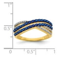 thumbnail image 3 of 14K Yellow Gold Ring Band Gemstone Sapphire Round Blue Diamond, Size 6, 3 of 3