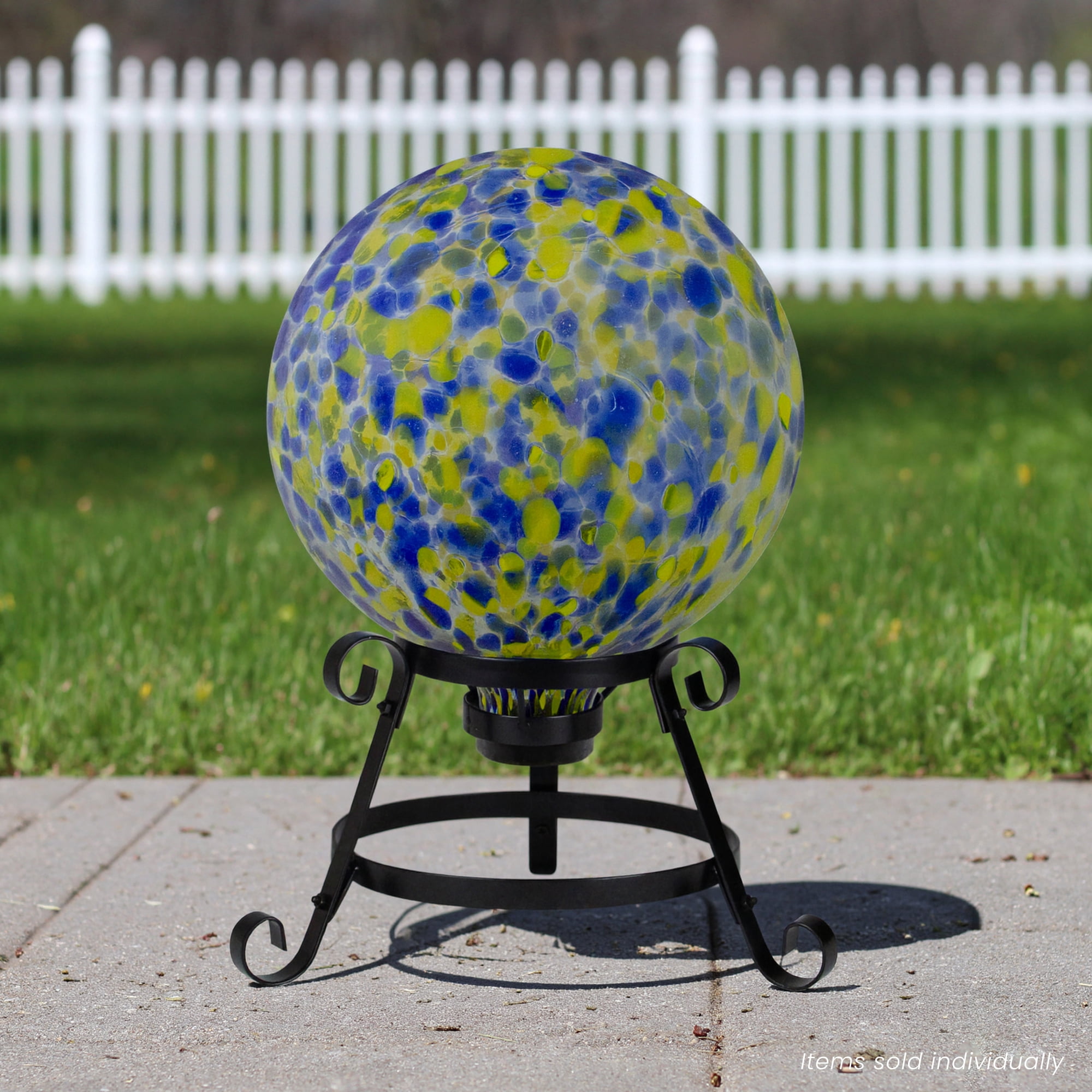 Northlight 10" Yellow and Blue Outdoor Patio Garden Gazing Ball