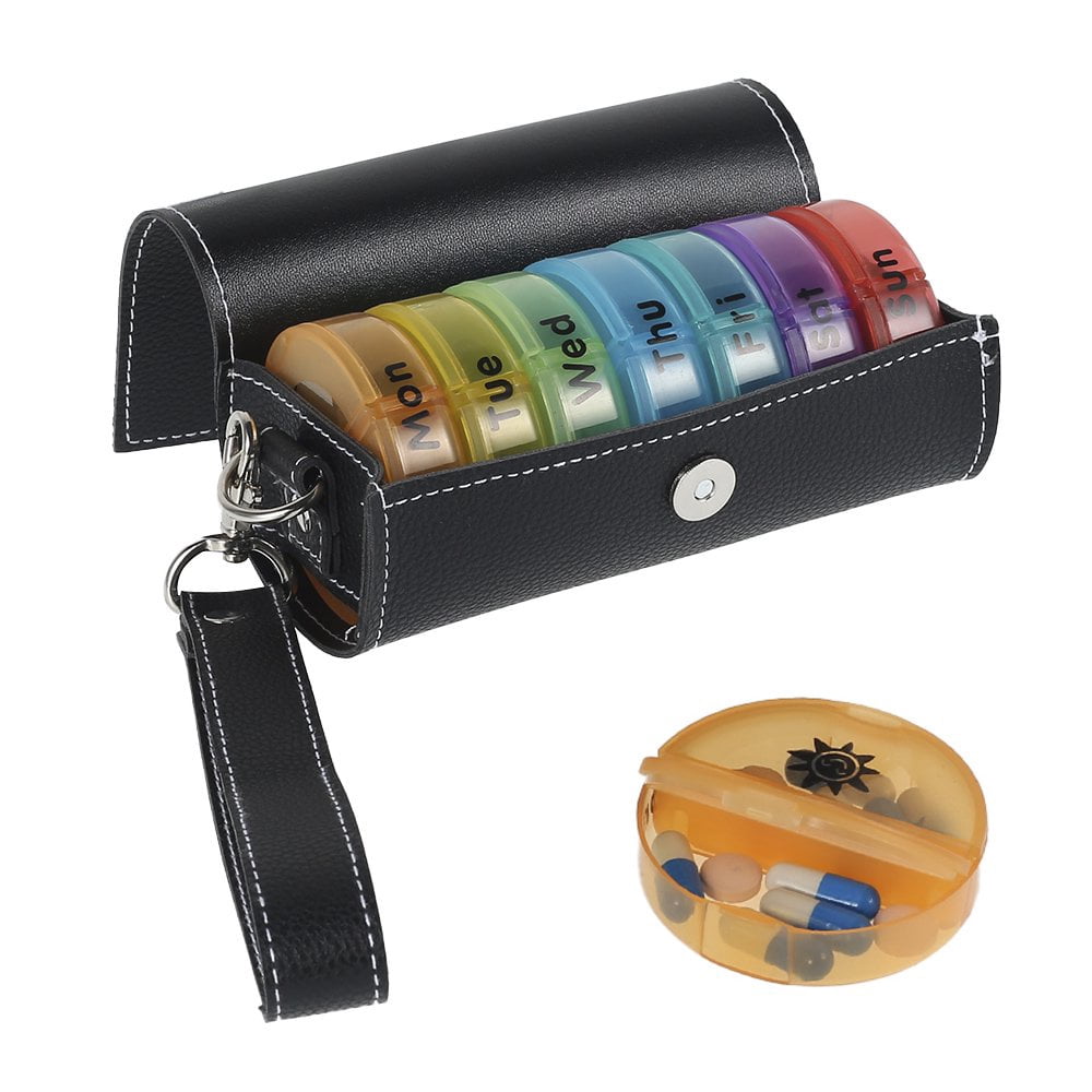 EASTIN Pill Organizer 2 Times a Day  Weekly Pill Box AM PM  Removable Medicine Organizer  Pill Cases Twice a Day