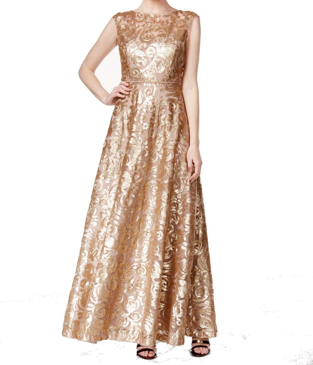 calvin klein gold gown