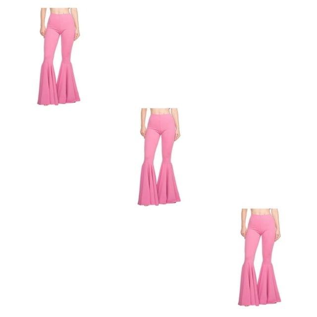 Guardoinrt Pantalon Taille Haute Femme Évasé Respirant Léger Confortable Rose TTG 3ensemble