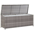 thumbnail image 2 of vidaXL Garden Storage Box Grey 120x50x60 cm Poly Rattan, 2 of 5