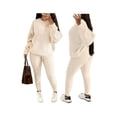 thumbnail image 3 of Womens Plus Size Pajama Set 2 Piece Long Sleeve Ribbed Lounge Sleepwear Knitted Set Color XXXL, 3 of 6