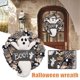 thumbnail image 1 of Corona de Halloween, Corona de fantasmas, Colgante para puerta principal, Decoraciones para casas embrujadas, Decoración de otoño, Letrero de bienvenida de Halloween, 1 of 6