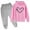 Pink, variant on Piuwrlz Kid Sweatsuits 2pcs Sets Girls Boys Hoodieds and Sweatpants Jogger Set Printed Hood Activewear Set Black Size 7 Years