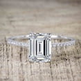 thumbnail image 4 of 1.25 Carat Emerald cut Moissanite & Moissanite Bridal Ring Set with 18k Gold Plating, 4 of 5