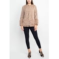 thumbnail image 3 of Women's Nina Leonard Chevron Faux-Fur Bolero Color: Mink Size: SMALL, 3 of 9