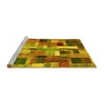 thumbnail image 2 of Ahgly Company Machine Washable Indoor Square Patchwork Yellow Transitional Area Rugs, 4' Square, 2 of 4