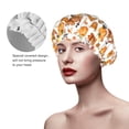 thumbnail image 2 of KLL Pumpkins Pattern Shower Cap & Bath Cap for Women,Reversible Oversized Waterproof Shower Caps for all Hair Lengths,Elastic Reusable Bathing Hair Cap, 2 of 6