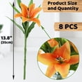 thumbnail image 2 of 16 Pcs Artificial Tiger Lily Real Touch Fake Easter Lily Flowers for Wedding Home Party Easter Decoration Plastic Lily Faux Flowers Orange, 2 of 4