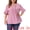 Pink, variant on Women's Plus Top V Neck Ruffle Short Sleeve Casual Chiffon Blouse Shirt 1X White