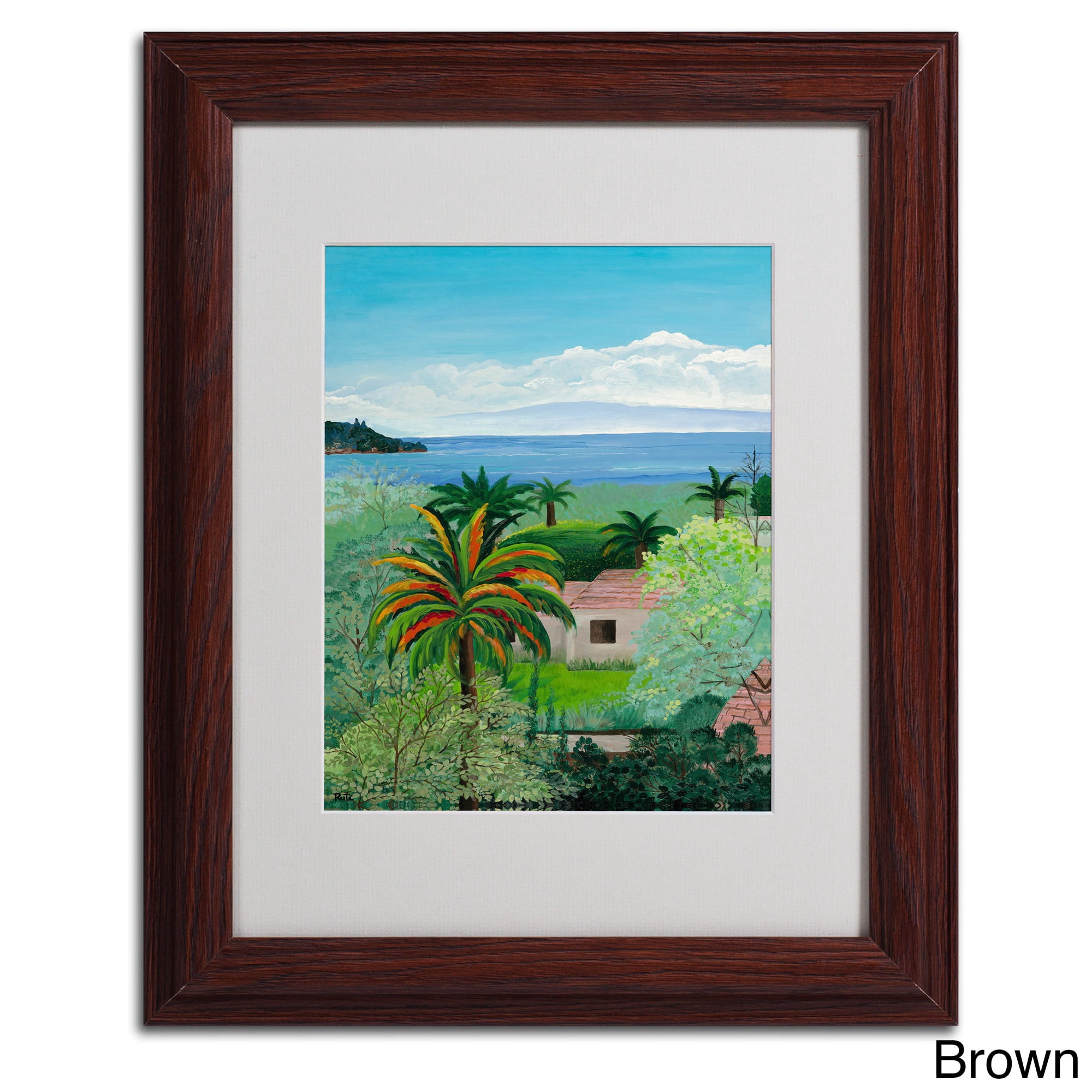 Trademark Fine Art "Costa Rican Beach" Canvas Art by Anonymous, Wood Frame