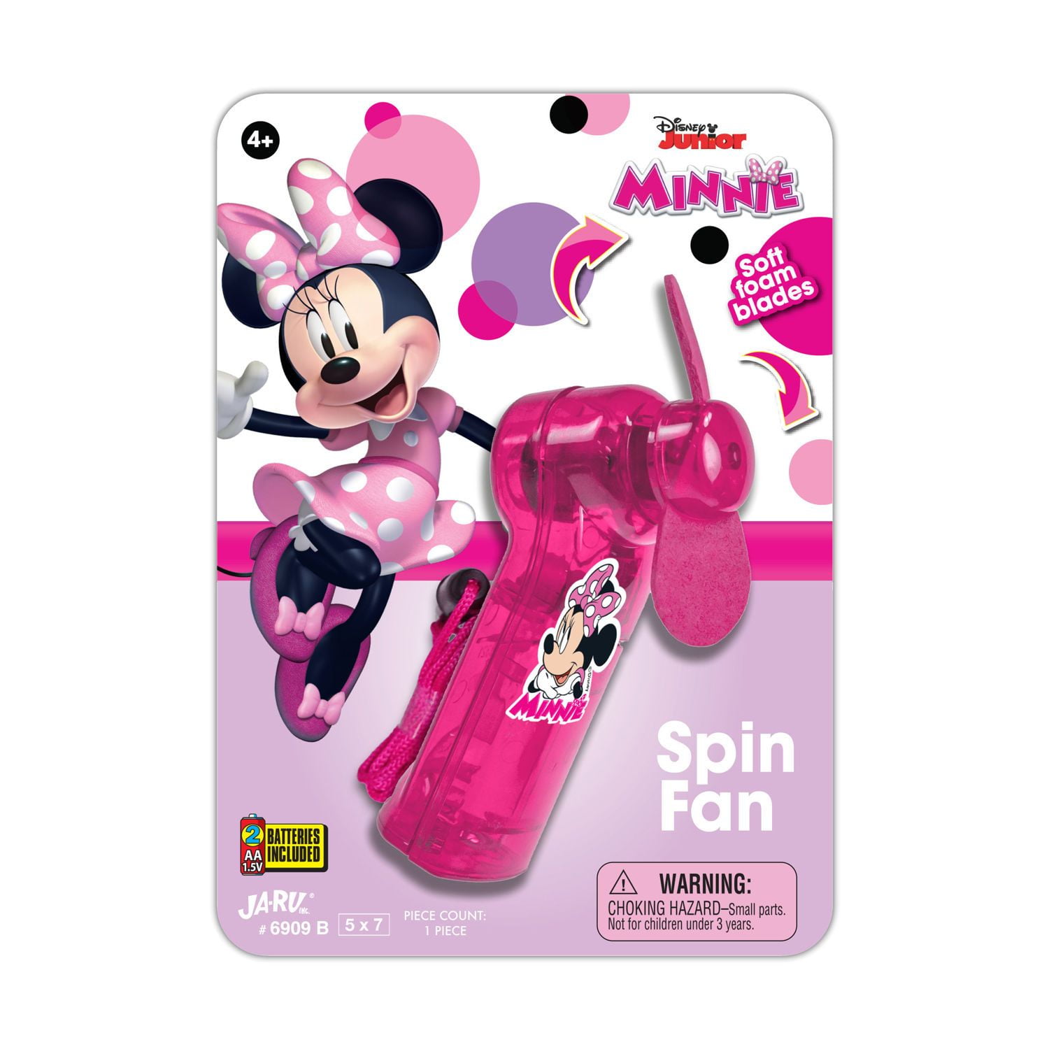 Disney Handheld Spin Fan with Soft Foam Blades for Ages 4+