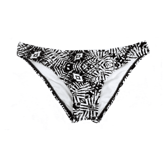 bar III Women's Cheeky Hipster Bikini Bottom (XSmall, Black/White)