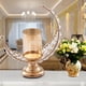 thumbnail image 5 of Candelabro de cristal con forma de pilar, vela de té, candelabro de metal con pilar de cristal, candelabro votivo, lámpara de vela para mesa de comedor, centro de mesa, boda, candelabro dorado, 5 of 7
