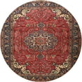 thumbnail image 1 of Ahgly Company Indoor Round Traditional Dark Almond Brown Medallion Area Rugs, 4' Round, 1 of 6
