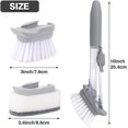 thumbnail image 2 of Dish Scrub Brush, Soap Dish Wand Refills Sponge, Replaceable Refills Sponge Brush Heads,Reusable for Sink Pot Kitchen Cleaning Including1 Dish Brush with Handle and 3 Replacement Sponge Head, 2 of 7