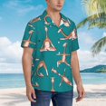thumbnail image 3 of Susaid Giraffes Doing Various Yoga Print Short Sleeve Shirts Button Down Casual Shirts Summer Beach Aloha Button Down Short Sleeve for Men ,Small, 3 of 7