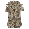 thumbnail image 5 of Oak Tree Bark (Seamless Texture) Womens Summer V Neck Zipper Top Short Sleeve T Shirt Off Shoulder Top Casual Classy Loose Shirts, 5 of 7