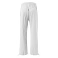 thumbnail image 3 of Women's High Waist Wide Leg Pants Elastic Drawstring Flowy Trousers (White L), 3 of 4