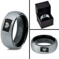 thumbnail image 4 of Tungsten South Dakota The Mount Rushmore State Heart Band Ring 8mm Men Women Comfort Fit Black Dome Brushed Gray Polished, 4 of 4