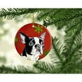 thumbnail image 2 of Carolines Treasures SC9400-CO1 Boston Terrier Red Green Snowflakes Christmas Ceramic Ornament 3 in multicolor, 2 of 3