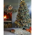 thumbnail image 3 of Watercolor Botanical Christmas Tree Skirt 48 Inches Large Christmas Skirt Tree, Blue Green Pastoral Leaf Rustic Tree Skirt Christmas Decorations for Fireplace Party Holidays Indoor Outdoor, 3 of 7
