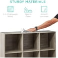 thumbnail image 6 of PINKYA 9-Cube Storage Organizer, 11in Shelf Opening, Bookcase, Display Shelf, Customizable w/ 3 Removable Back Panels - Greige, 6 of 9