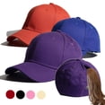 thumbnail image 2 of Sombrero de verano para mujer, cola de caballo, gorra de béisbol de sarga, algodón, comercio exterior, sombrero con apertura trasera para el sol, placa ligera de color sólido, sombrero de lengua de, 2 of 5
