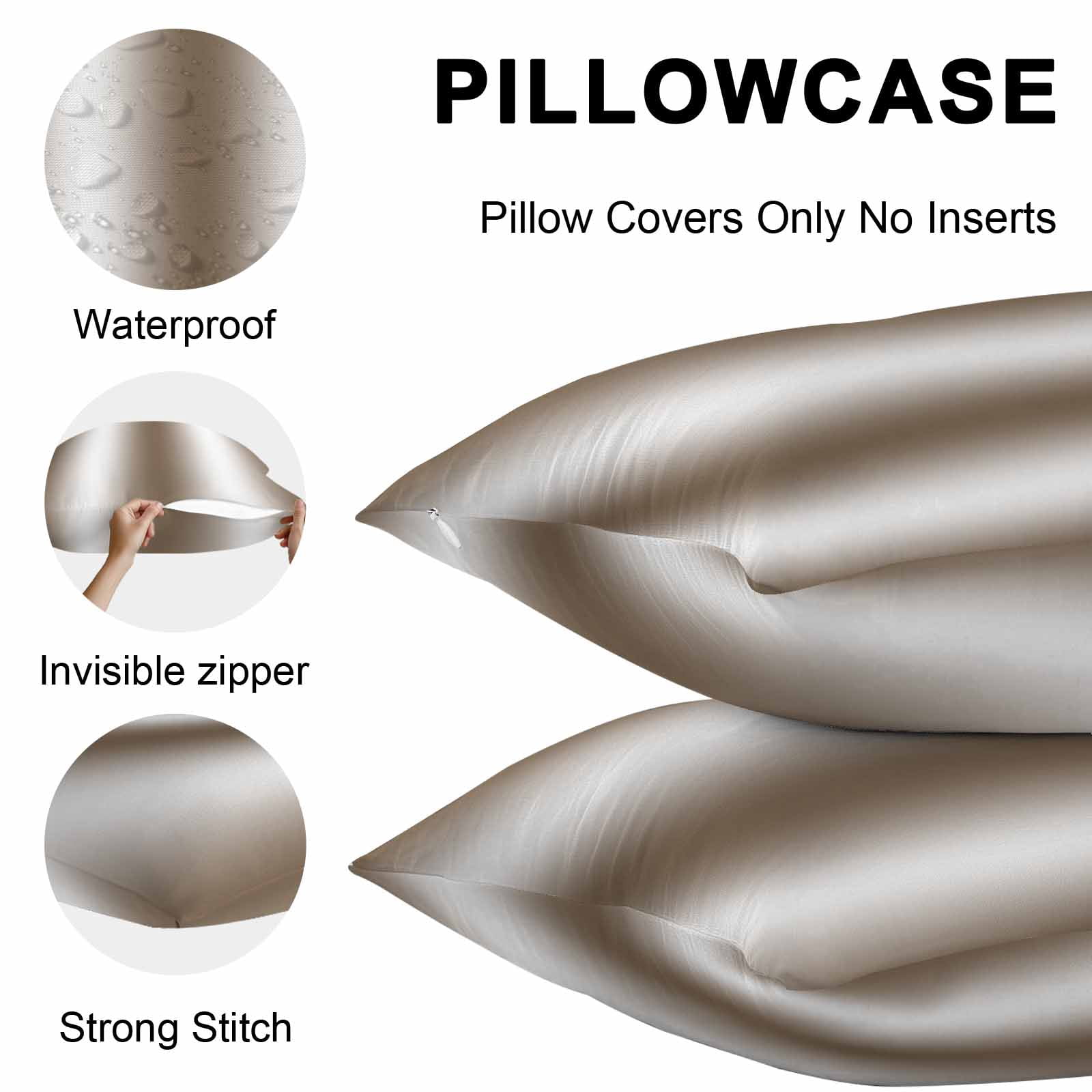Brown White Ombre Throw Pillow Covers 18x18 Inch Set of 2, Abstract Art Modern Brown Gradient Waterproof Outdoor Pillow Covers, Decorative Cushion Pillowcases for Couch, Sofa, Bed, Garden, Patio