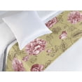 thumbnail image 3 of Nature Bed Runner, Continuous Pink Flowers Monochrome Leaves Art Floral Concept Illustration, Decorative Accent Bedding Scarf for Hotels Homes & Guest Rooms, Twin, Pale Maroon and Camel, by Ambesonne, 3 of 3