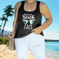 thumbnail image 2 of Anbech Women Beach Tank Top Cute Graphic Racerback Casual Sleeveless Vacation Plus Size Shirts Top, 2 of 6