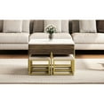 thumbnail image 7 of Modern Square Lift-top Coffee Table With Storage And 4 Ottomans In White & Walnut. Smooth Function. Generous Hidden Storage. Multi-purpose Ottomans. Chic White/walnut Look. Build Walnut Convenient, 7 of 7
